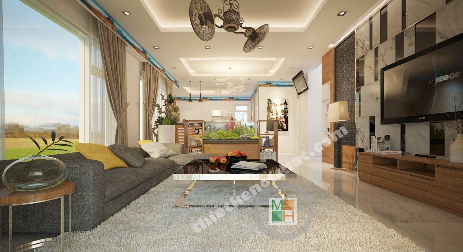 Phòng khách không gian mở