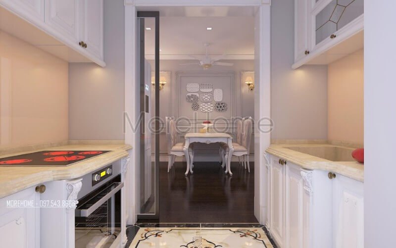 Thiết kế nội thất phòng bếp chung cư Ruby Tower đẹp Thiết kế chung cư