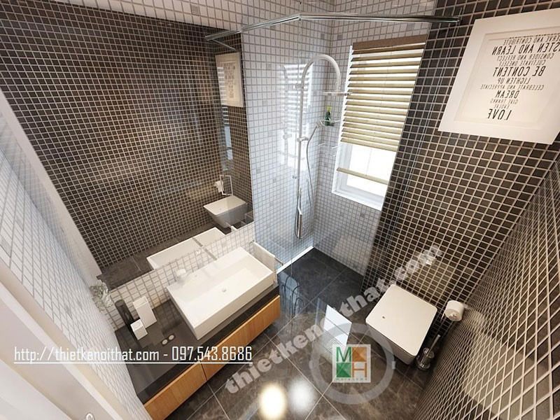 Vách tắm kính 135 độ cho phòng tắm hiện đại