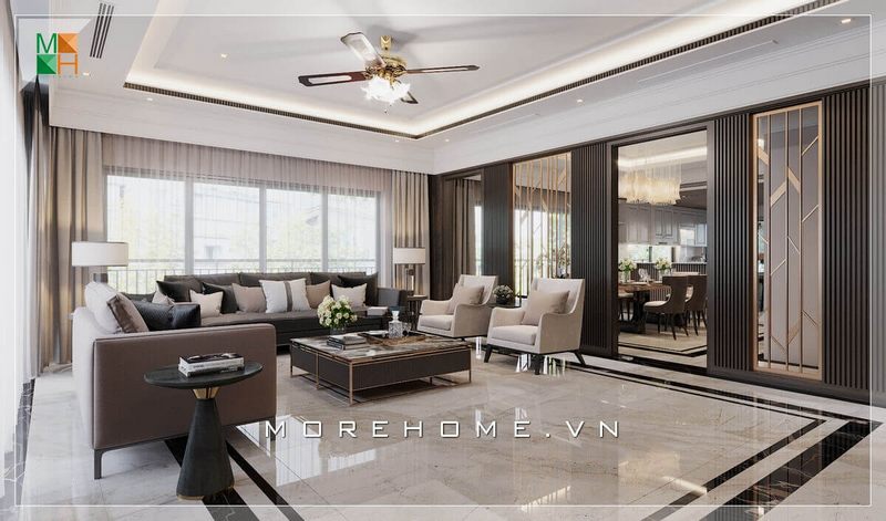 Mẫu thiết kế phòng khách phong cách hiện đại cho chung cư, biệt thự, nhà phố mang vẻ đẹp sang trọng, cao cấp